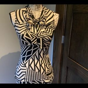 Black and Cream sleeveless top